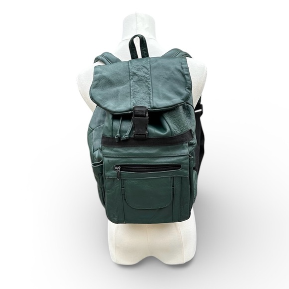 Handbags - Green Leather Backpack